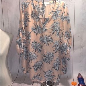 Pretty pink floral blouse work summer Lilys plus